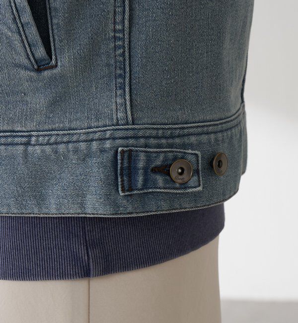  「Q.anos ストレッチリブデニムジャケット」|デニムジャケット|