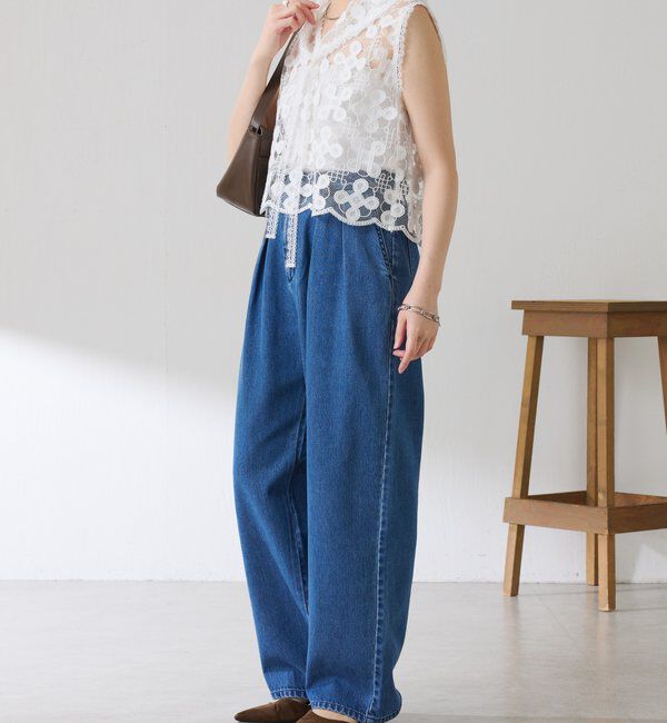  「【＋１アイテム】モチーフレース2WAYベスト」|シャツ・ブラウス|