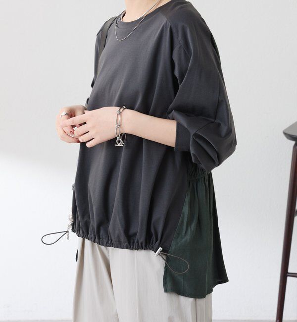  「ドッキング裾ドロストカットソー」|Tシャツ・カットソー|
