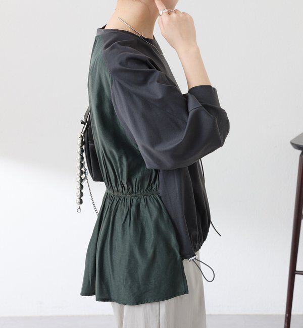  「ドッキング裾ドロストカットソー」|Tシャツ・カットソー|