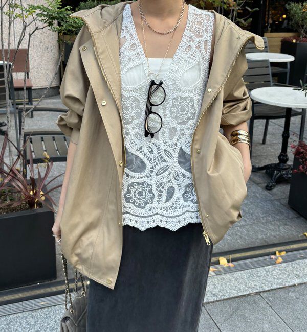  「刺繍前後2WAYレースタンク」|シャツ・ブラウス|