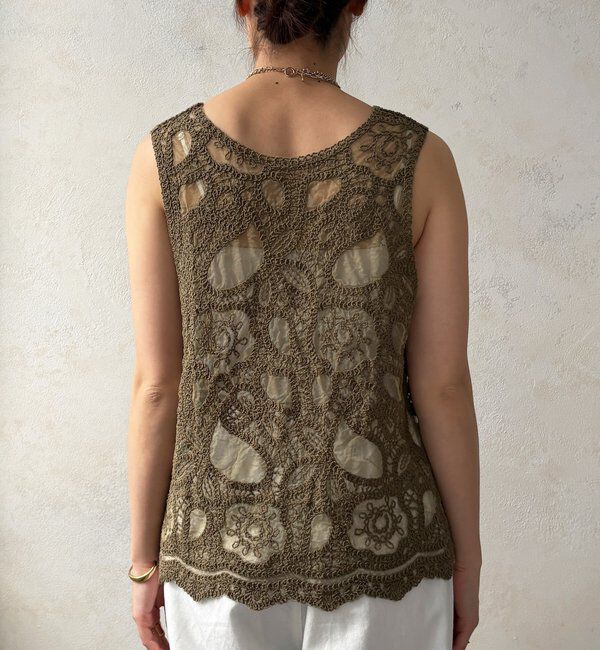  「刺繍前後2WAYレースタンク」|シャツ・ブラウス|