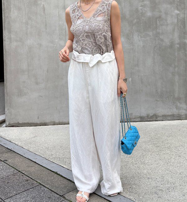  「刺繍前後2WAYレースタンク」|シャツ・ブラウス|