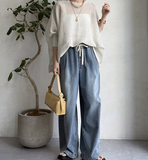  「ストローヤーンポンチョニット」|ニット・セーター|