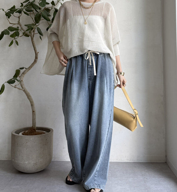  「ストローヤーンポンチョニット」|ニット・セーター|