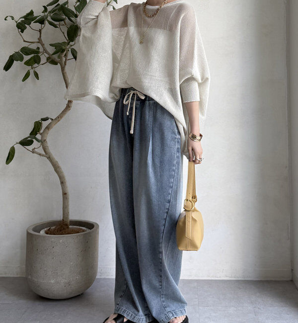  「ストローヤーンポンチョニット」|ニット・セーター|