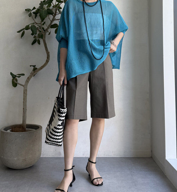  「ストローヤーンポンチョニット」|ニット・セーター|