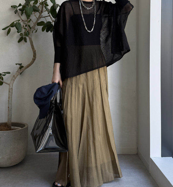  「ストローヤーンポンチョニット」|ニット・セーター|