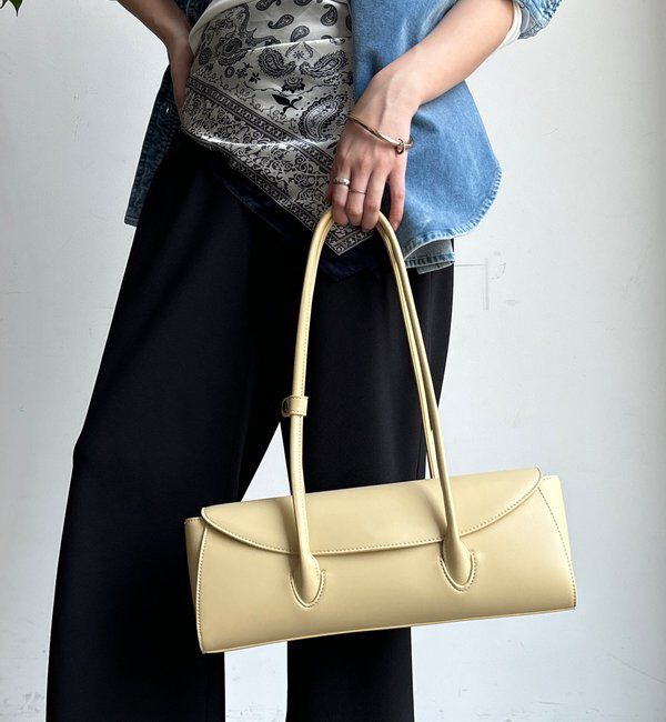  「【WEB限定】横長フラップショルダー」|トートバッグ|イエロー