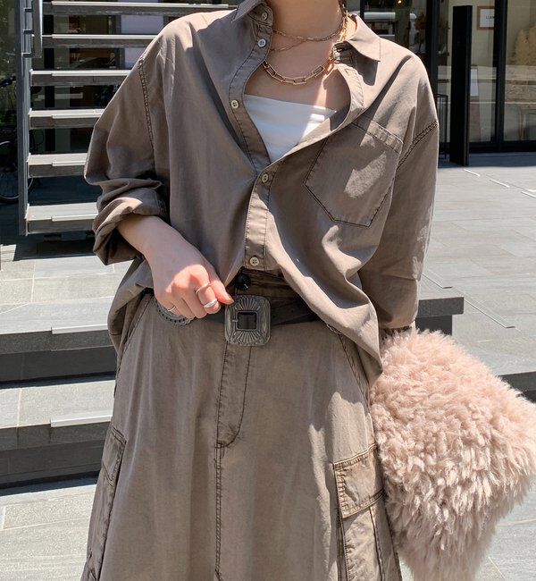  「リヨセルピグメントビッグシャツ」|シャツ・ブラウス|