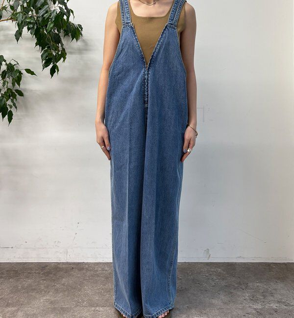  「深Vデニムサロペット」|ワンピース|