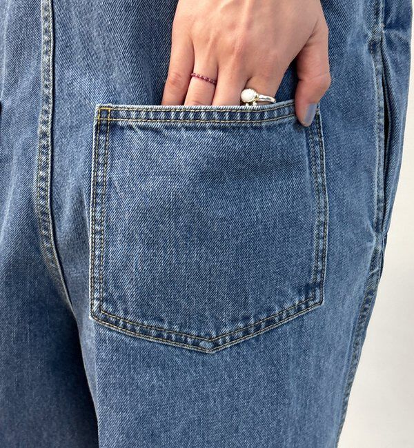  「深Vデニムサロペット」|ワンピース|