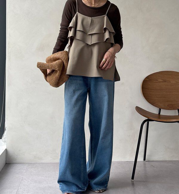  「【セットアップ可能】ドライタッチフリルキャミ」|シャツ・ブラウス|