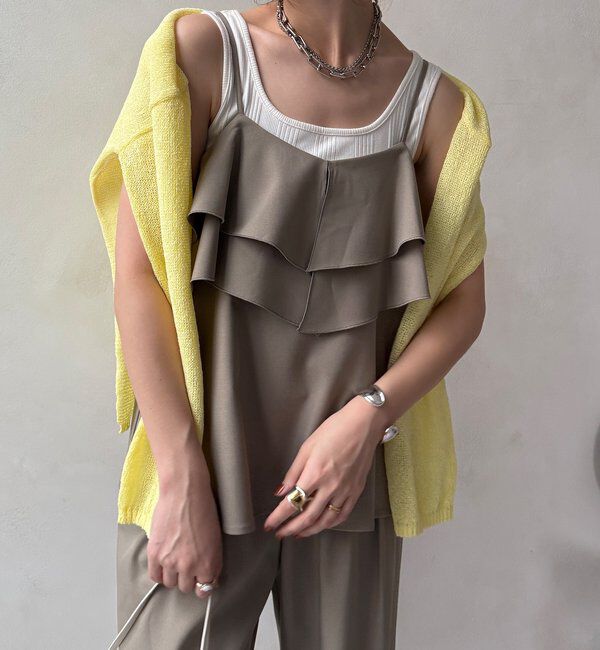  「【セットアップ可能】ドライタッチフリルキャミ」|シャツ・ブラウス|