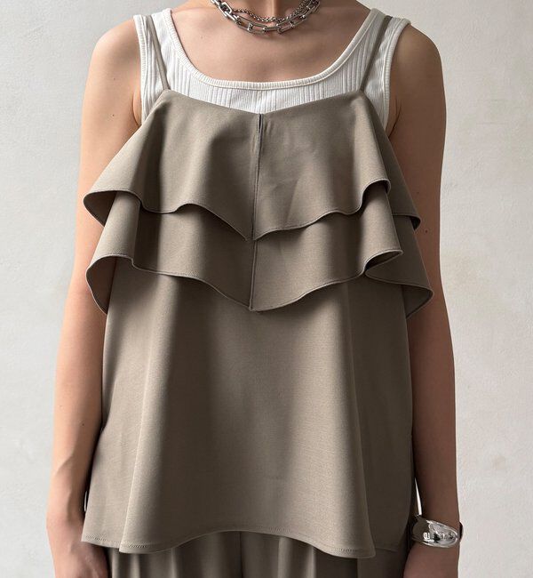  「【セットアップ可能】ドライタッチフリルキャミ」|シャツ・ブラウス|