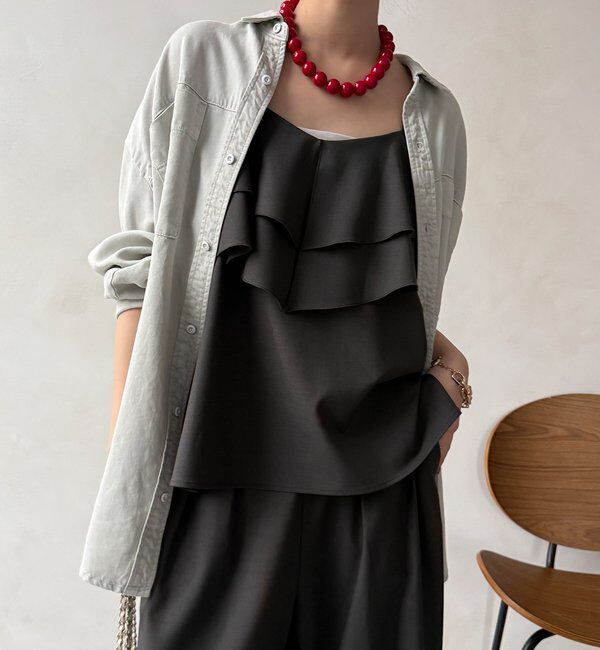  「【セットアップ可能】ドライタッチフリルキャミ」|シャツ・ブラウス|