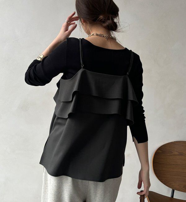  「【セットアップ可能】ドライタッチフリルキャミ」|シャツ・ブラウス|