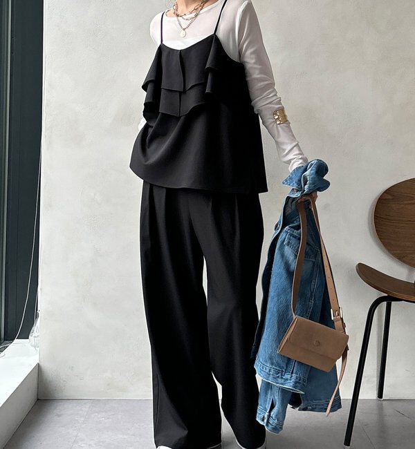  「【セットアップ可能】ドライタッチフリルキャミ」|シャツ・ブラウス|