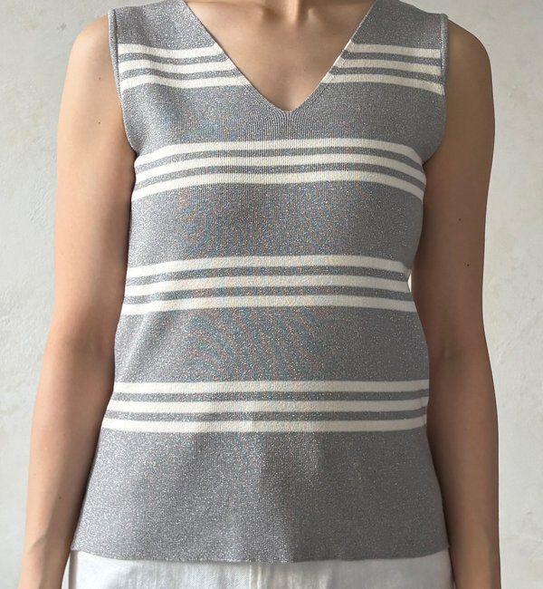  「【WEB限定】ボーダーニットタンク」|ニット・セーター|