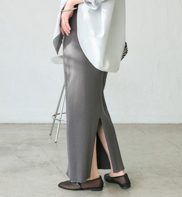  「【マイナス3kg/レビュー高評価☆】リブタイトスカート」|スカート|