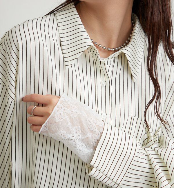  「ボタンレイヤードBIGシャツ」|シャツ・ブラウス|