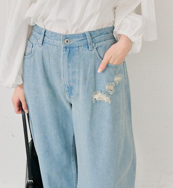  「クラッシュカーブパンツ」|デニム|