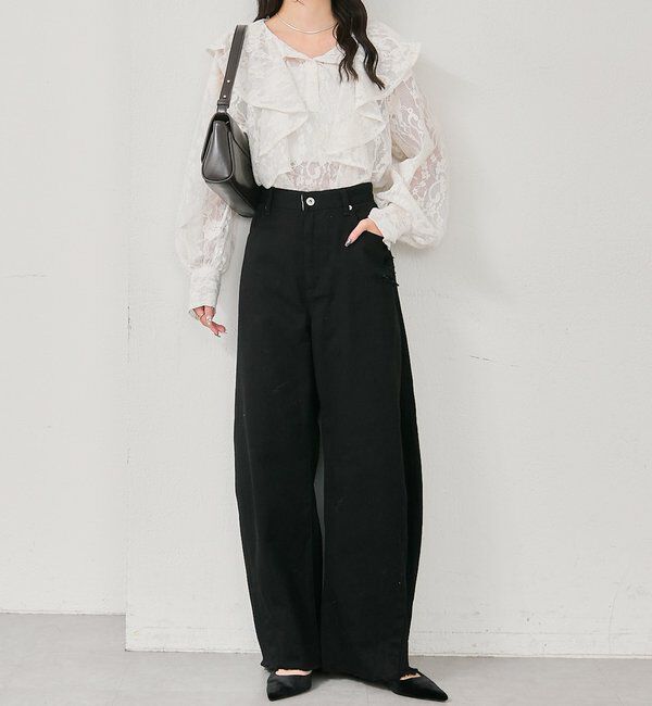  「クラッシュカーブパンツ」|デニム|