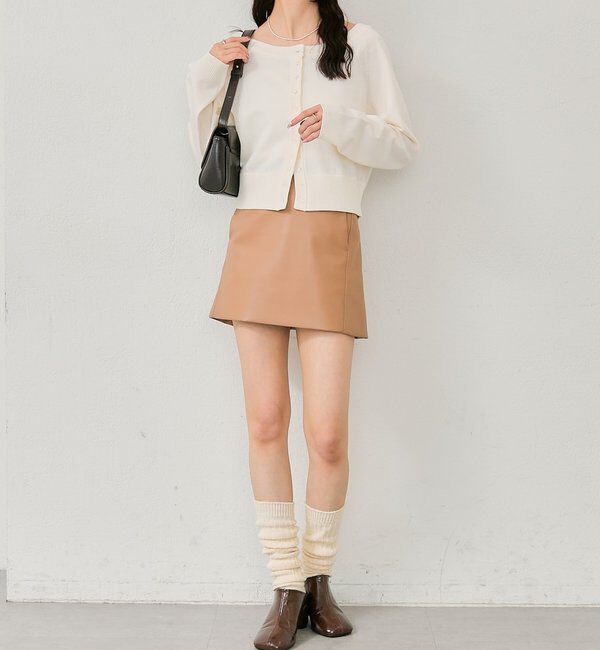  「ワイドネッククリアボタンカーディガン」|カーディガン|