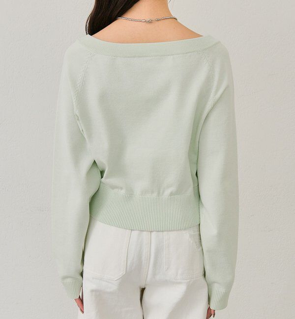  「ワイドネッククリアボタンカーディガン」|カーディガン|