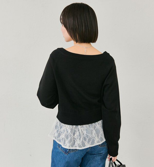  「ワイドネッククリアボタンカーディガン」|カーディガン|