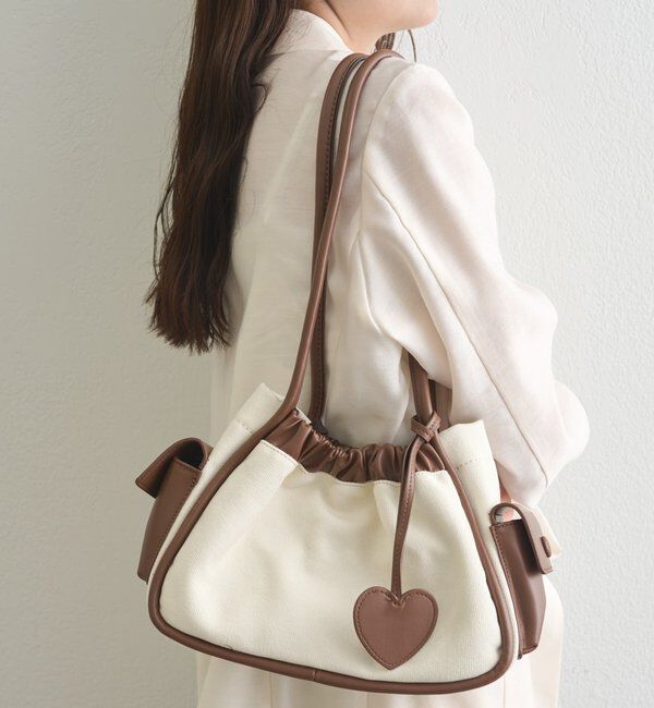  「ハートチャーム付きコンビBAG」|トートバッグ|