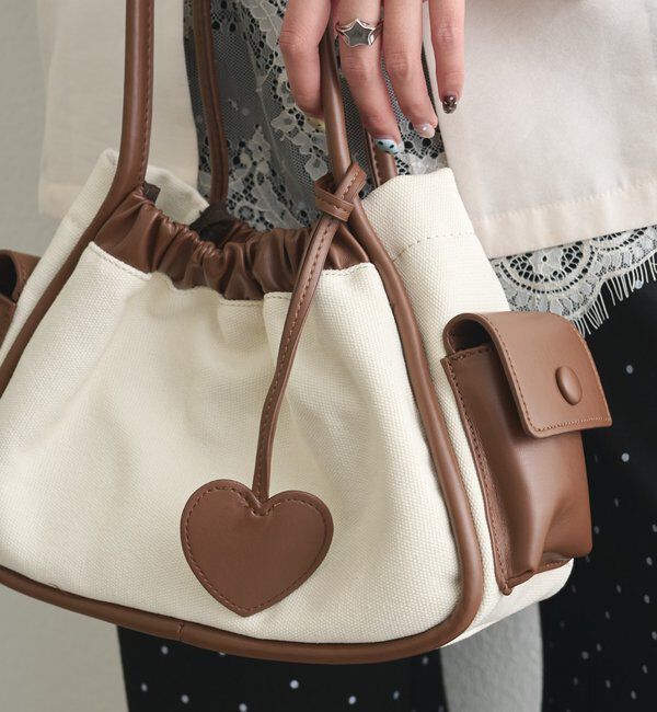  「ハートチャーム付きコンビBAG」|トートバッグ|