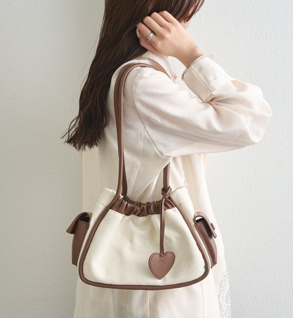  「ハートチャーム付きコンビBAG」|トートバッグ|