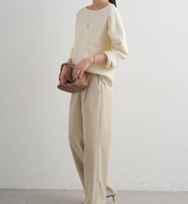  「麻調合繊タックパンツ」|チノ|