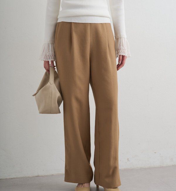  「麻調合繊タックパンツ」|チノ|