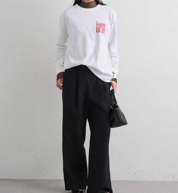  「麻調合繊タックパンツ」|チノ|