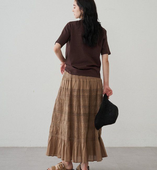  「【INDIA】ギャザーティアードレーススカート」|スカート|