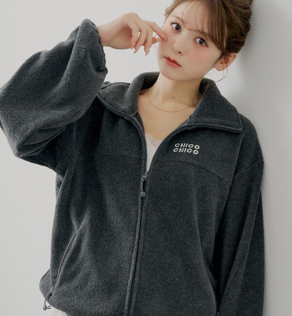  「【セットアップ対応】胸ロゴフリーストップス」|シャツ・ブラウス|チャコールグレー