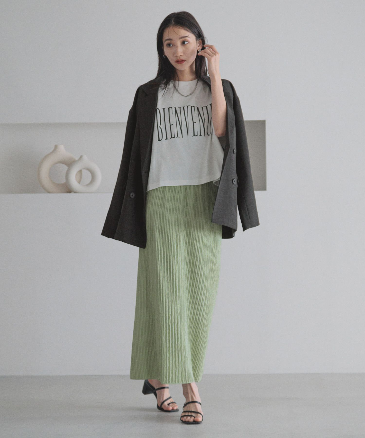 LOWRYS FARM「ジャガードプリーツスカート」|スカート|