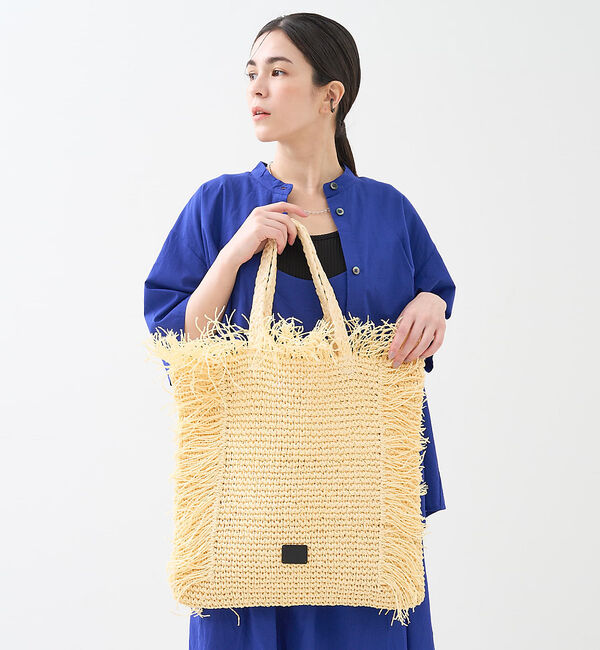 collex「【Swaraj /スワラージ】手編み ラフィア フリンジ トートバッグ」|トートバッグ|