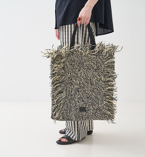 collex「【Swaraj /スワラージ】手編み ラフィア フリンジ トートバッグ」|トートバッグ|