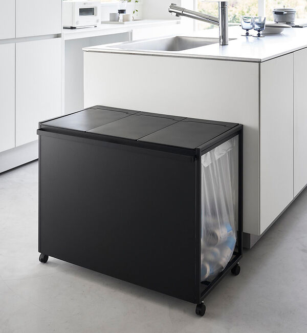 collex「【tower/タワー】蓋付き目隠し分別ダストワゴン 45L 3分別 キッチン ゴ」|食器・キッチングッズ|