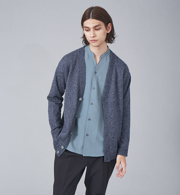 ABAHOUSE「PINORI カラー ミックス カーディガン」|カーディガン|ネイビー