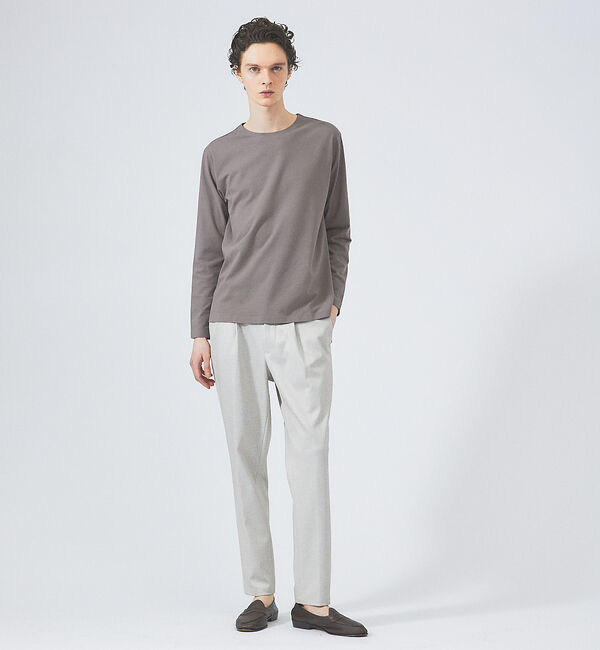 ABAHOUSE「【ノンストレス】定番 / COTTON LYCRA 圧着 クルーネック 長袖 T」|Tシャツ・カットソー|