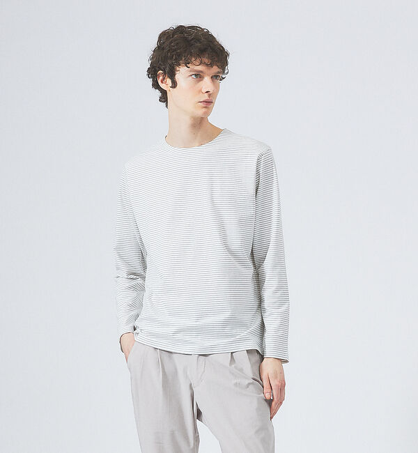 ABAHOUSE「【ノンストレス】定番 / COTTON LYCRA 圧着 クルーネック 長袖 T」|Tシャツ・カットソー|その他1