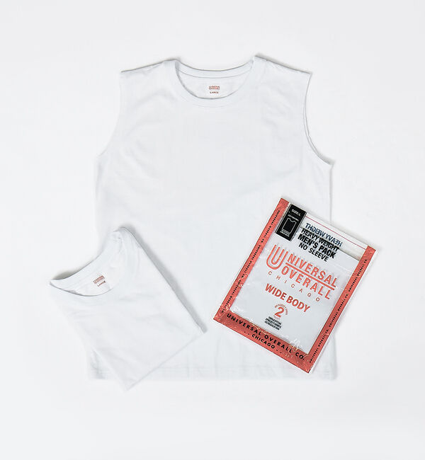 ABAHOUSE「UNIVERSAL OVERALL ユニバーサルオーバーオール WIDE HEA」|Tシャツ・カットソー|ホワイト