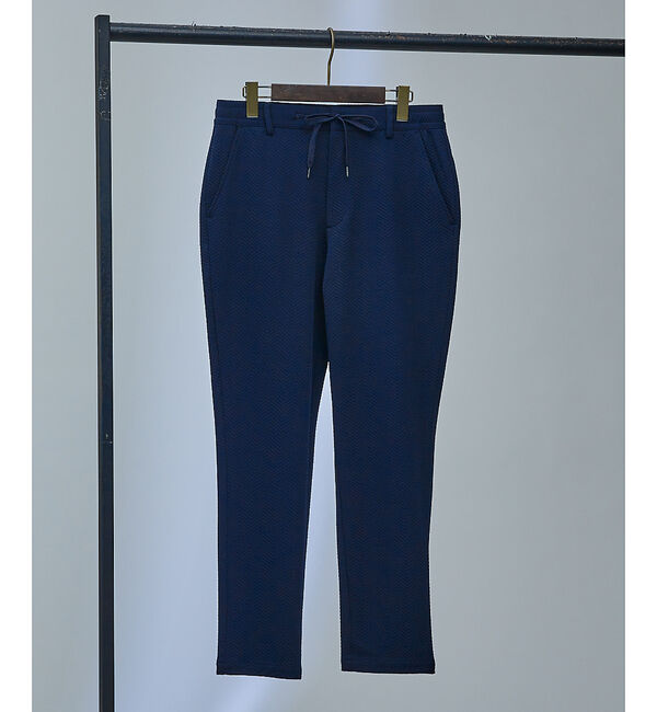 ABAHOUSE「【セットアップ対応】フクレジャガード へリンボン柄 スラックス」|スラックス|ネイビー