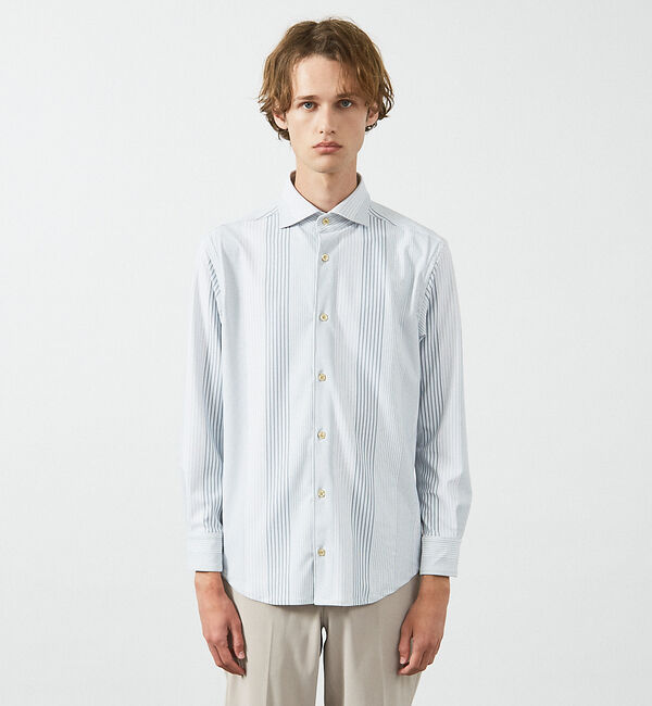 ABAHOUSE「【FLEX SHIRTS】360&deg;ストレッチ パッチワークストライプシャツ /」|シャツ・ブラウス|
