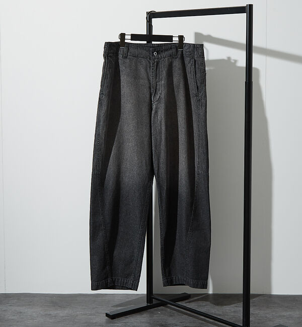 ABAHOUSE「【ヴィンテージ加工】 LIGHT CURVED DENIM /ワイドデニム/ライ」|デニム|