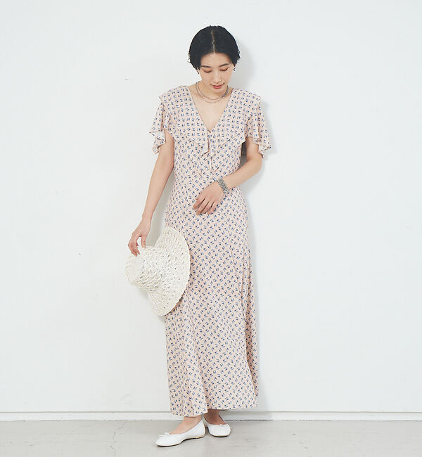 Rouge vif「フワラープリントワンピース」|ワンピース|ピンク